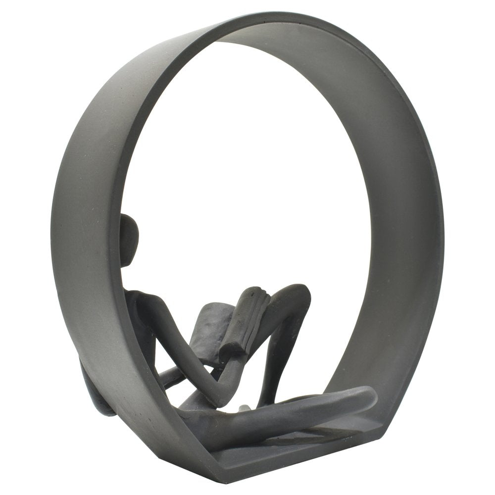 7" Black Resin Man Tabletop Sculpture