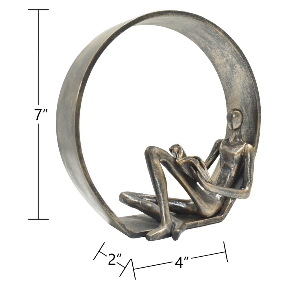 7" Pewter Resin Man Tabletop Sculpture