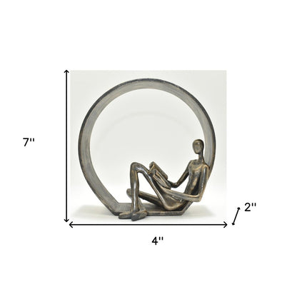 7" Pewter Resin Man Tabletop Sculpture