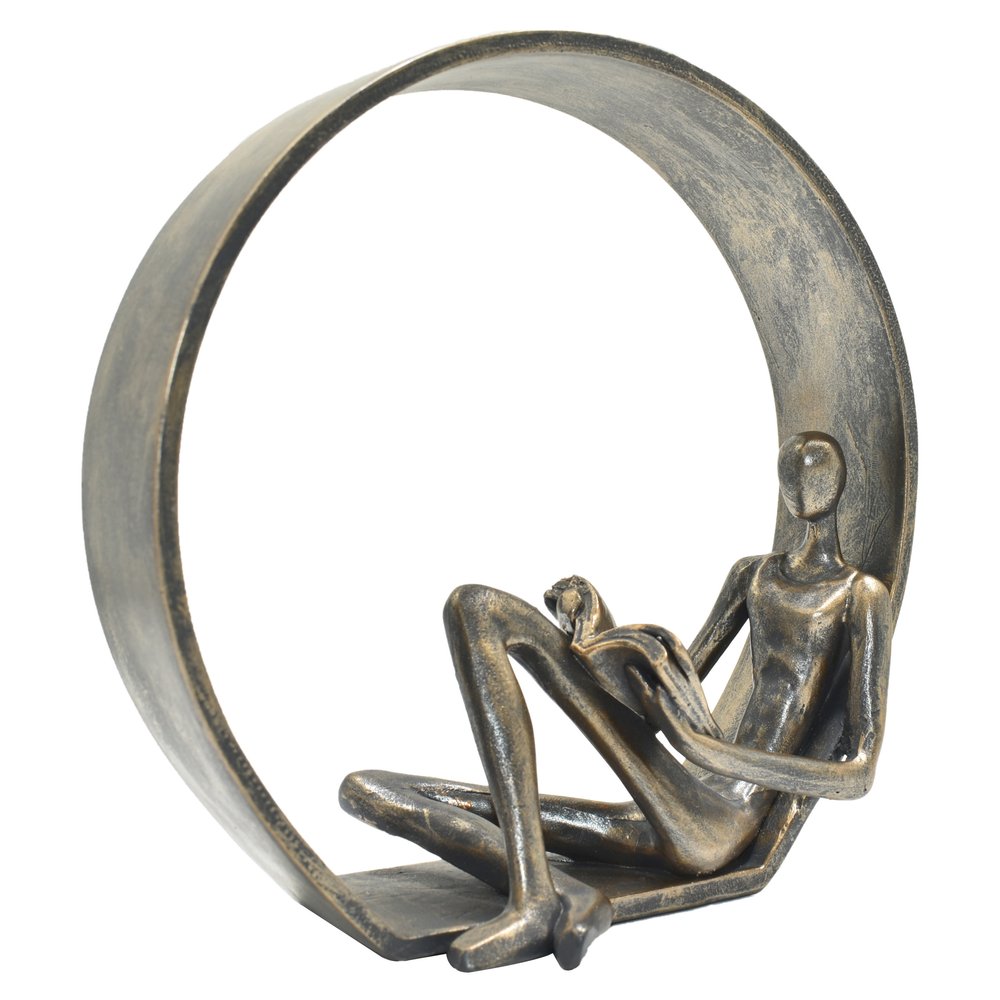 7" Pewter Resin Man Tabletop Sculpture