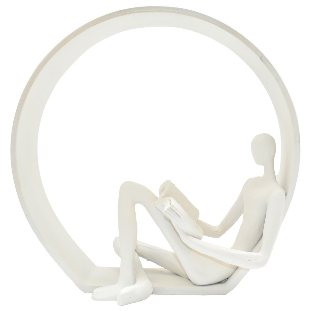 7" White Resin Man Tabletop Sculpture