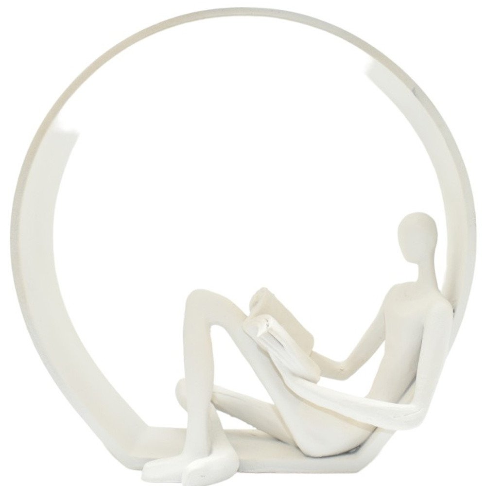 7" White Resin Man Tabletop Sculpture