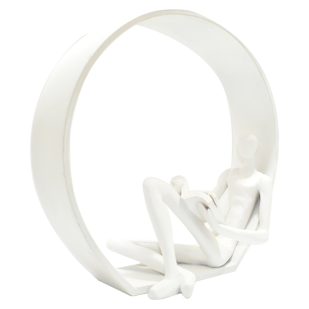 7" White Resin Man Tabletop Sculpture