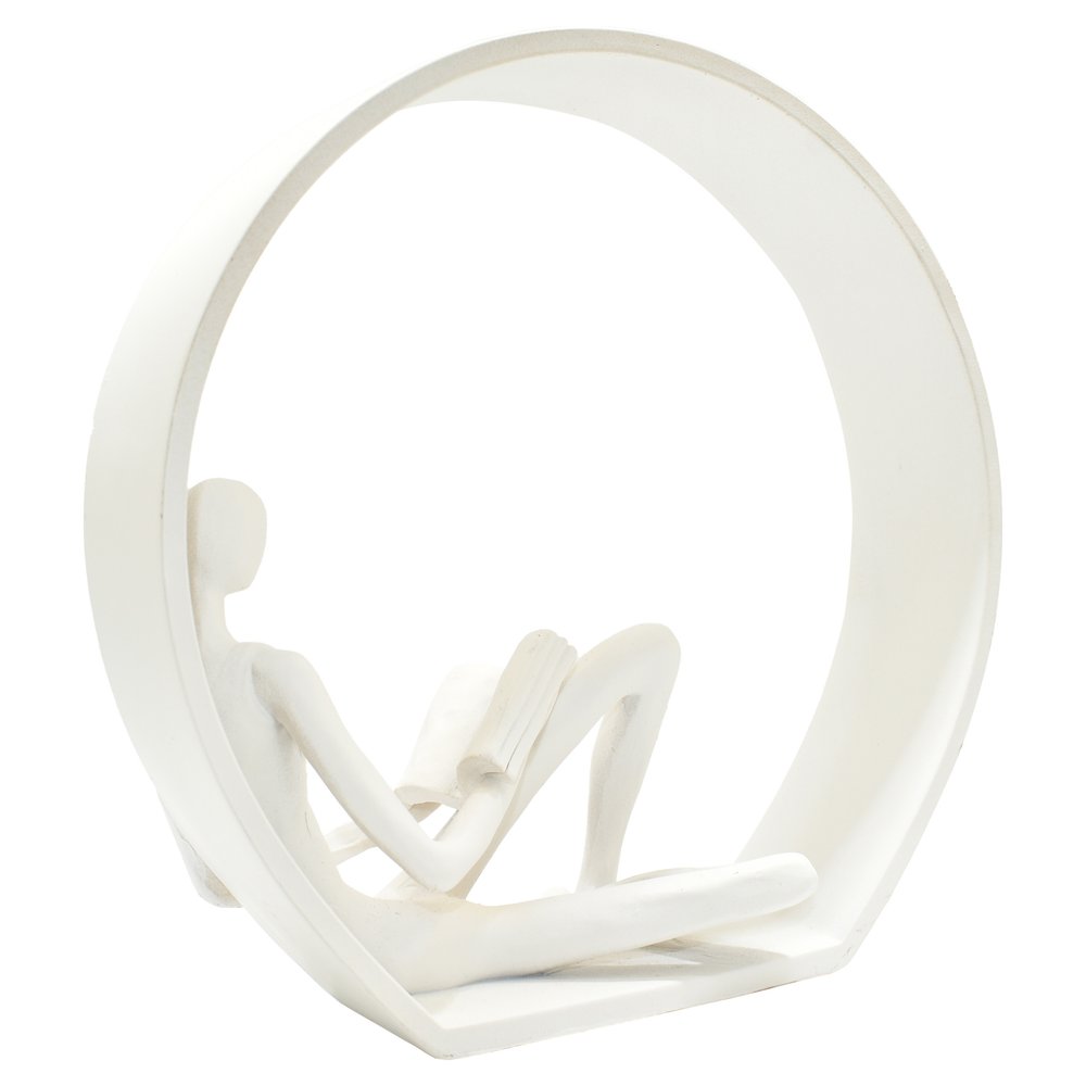 7" White Resin Man Tabletop Sculpture