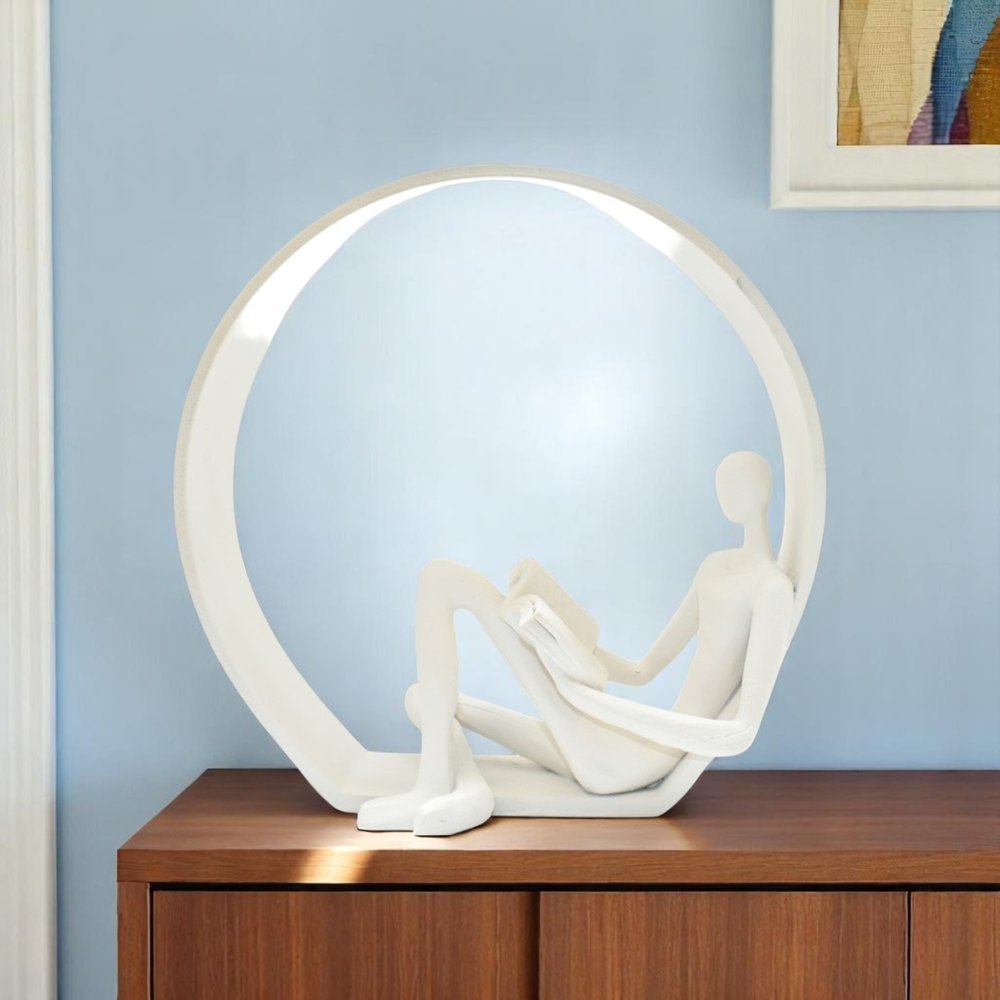 7" White Resin Man Tabletop Sculpture