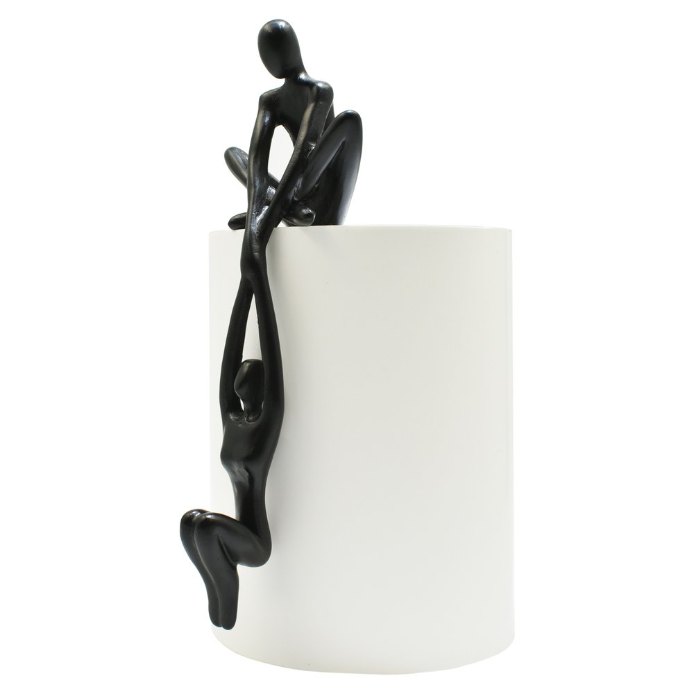 8" Black Resin People Tabletop Sculpture