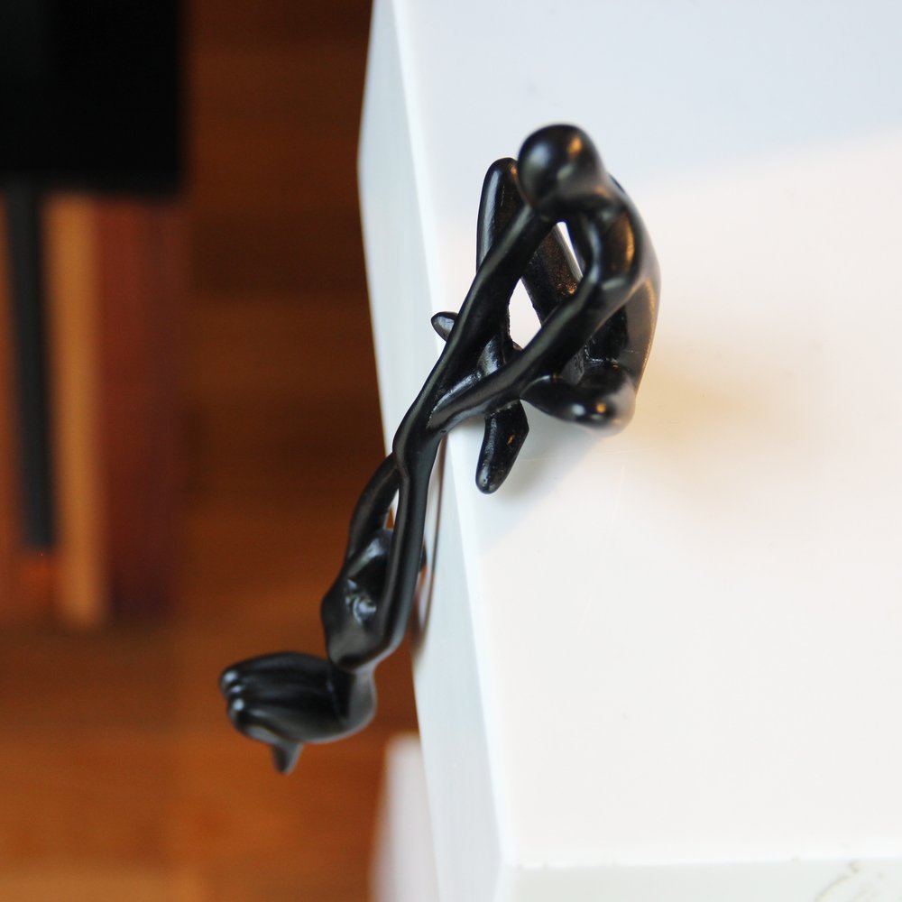 8" Black Resin People Tabletop Sculpture