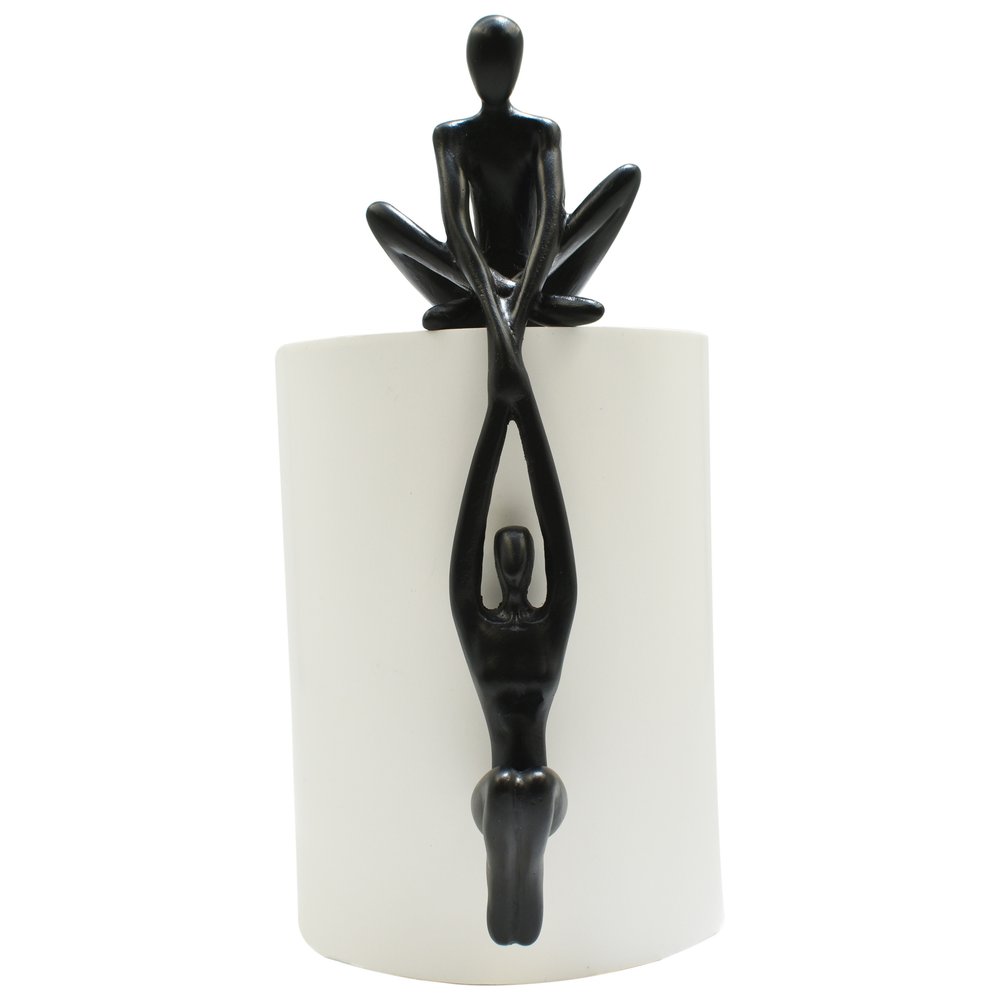 8" Black Resin People Tabletop Sculpture