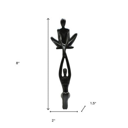 8" Black Resin People Tabletop Sculpture