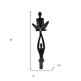 8" Black Resin People Tabletop Sculpture