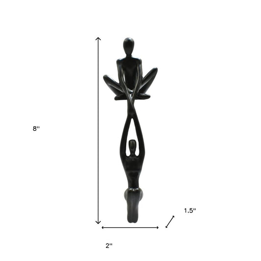 8" Black Resin People Tabletop Sculpture