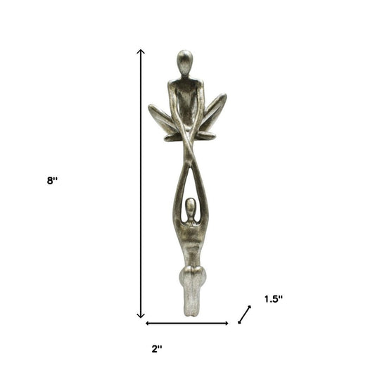 8" Pewter Resin People Tabletop Sculpture