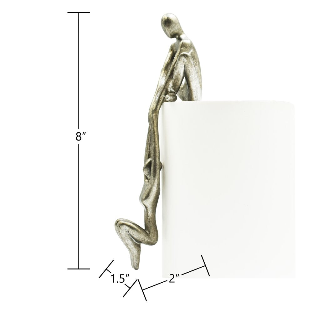 8" Pewter Resin People Tabletop Sculpture