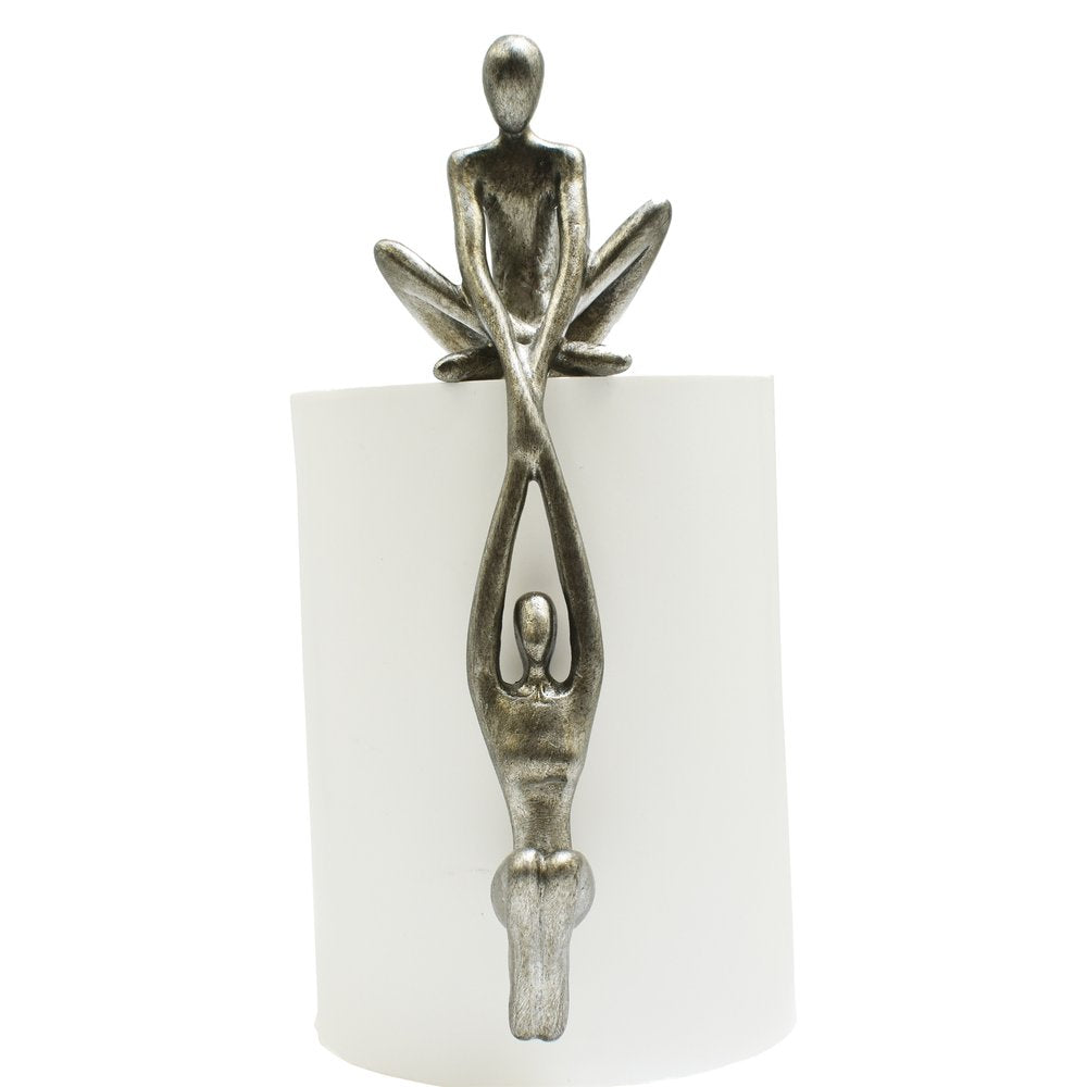 8" Pewter Resin People Tabletop Sculpture