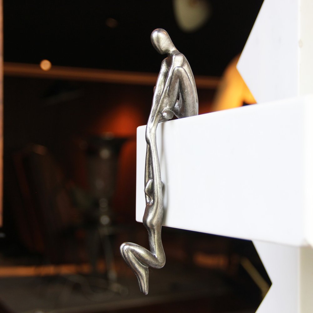 8" Pewter Resin People Tabletop Sculpture