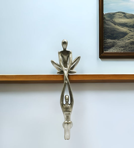 8" Pewter Resin People Tabletop Sculpture