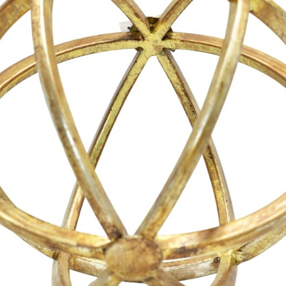 6" Antiqued Gold Metal Tabletop Sculpture