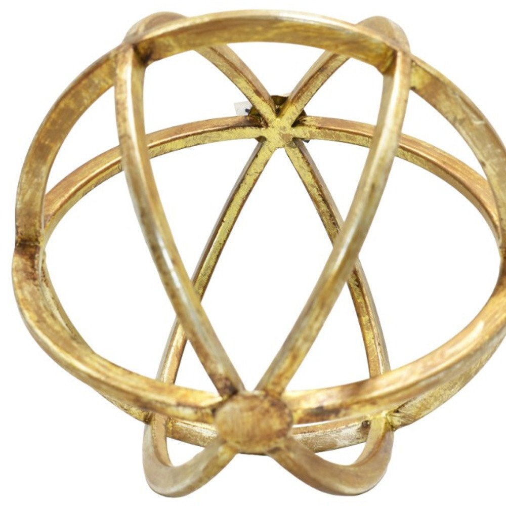 6" Antiqued Gold Metal Tabletop Sculpture