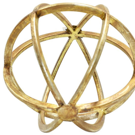 6" Antiqued Gold Metal Tabletop Sculpture