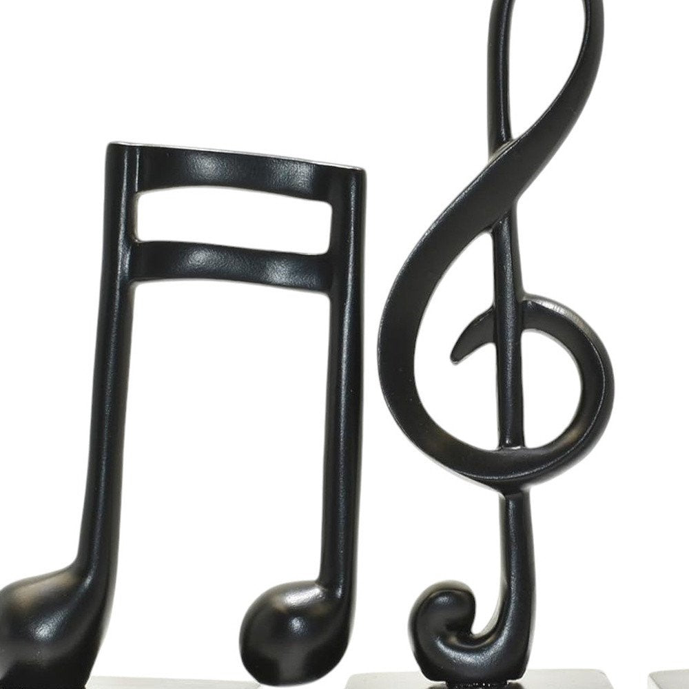 Set of Three Black Resin Music Tabletop Sculpture