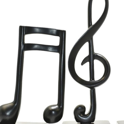 Set of Three Black Resin Music Tabletop Sculpture