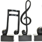 Set of Three Black Resin Music Tabletop Sculpture