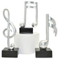 Set of Three Silver Resin Music Tabletop Sculpture