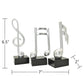 Set of Three Silver Resin Music Tabletop Sculpture