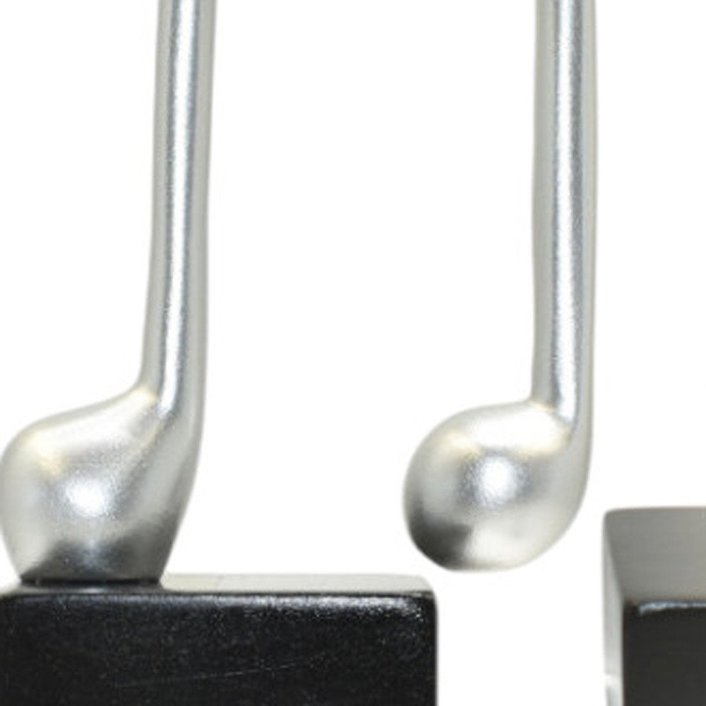 Set of Three Silver Resin Music Tabletop Sculpture