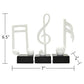 Set of Three White Resin Music Tabletop Sculpture
