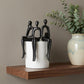 Set of Three Black Resin People Tabletop Sculpture