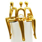 Set of Three Gold Resin People Tabletop Sculpture