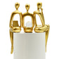 Set of Three Gold Resin People Tabletop Sculpture
