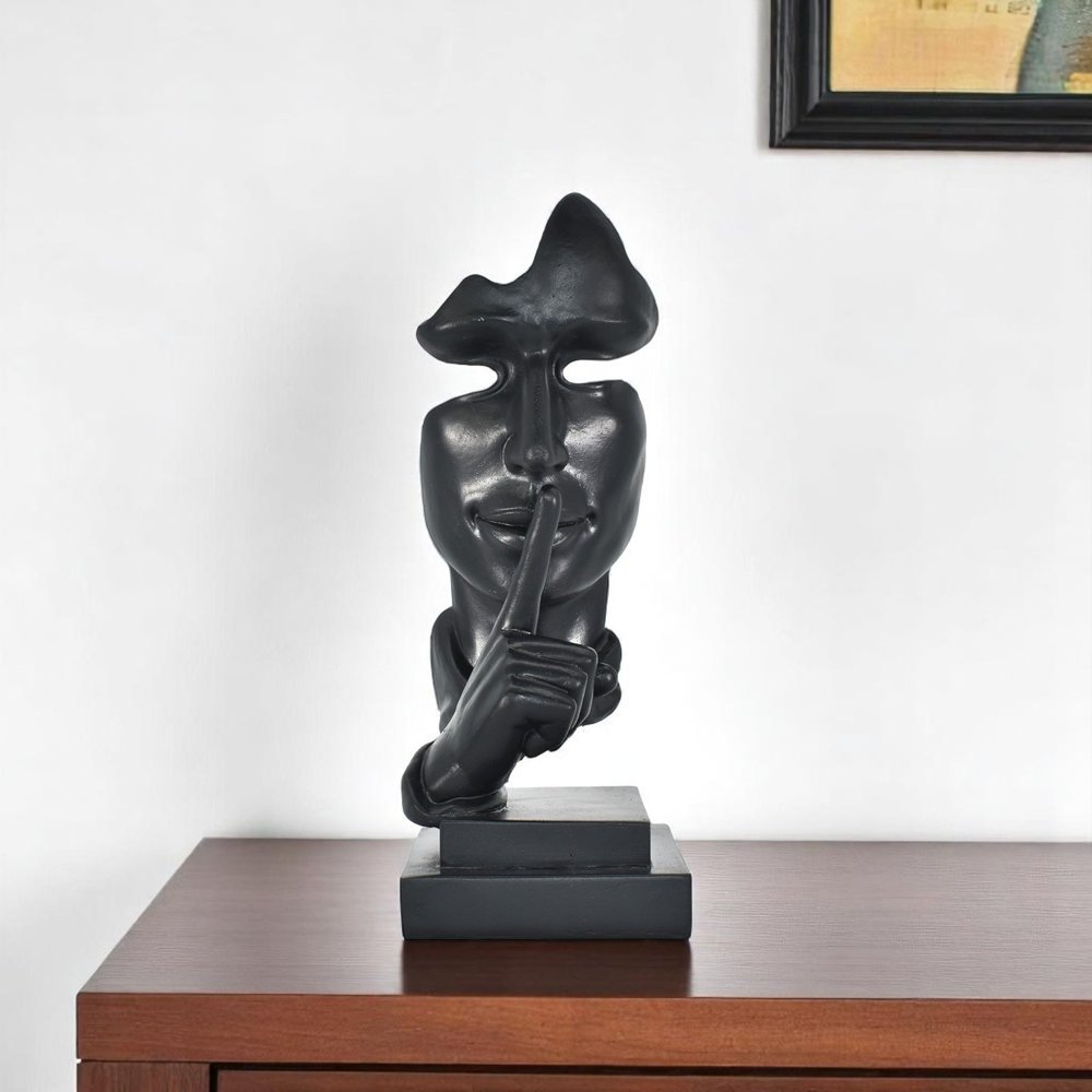 6" Black Resin Tabletop Sculpture