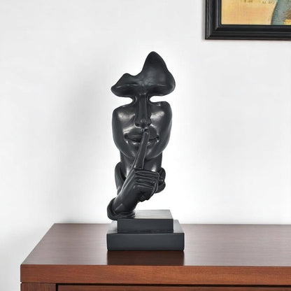 6" Black Resin Tabletop Sculpture