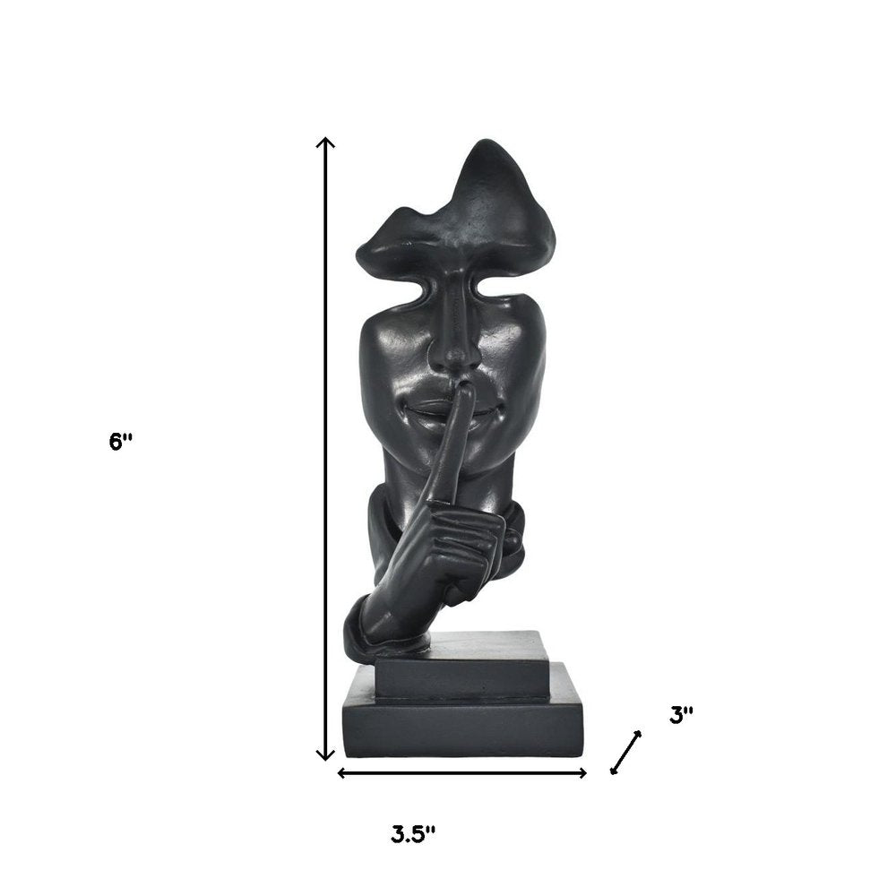 6" Black Resin Tabletop Sculpture