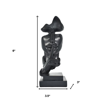 6" Black Resin Tabletop Sculpture
