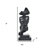 6" Black Resin Tabletop Sculpture