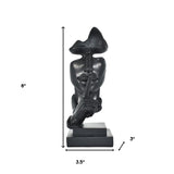 6" Black Resin Tabletop Sculpture