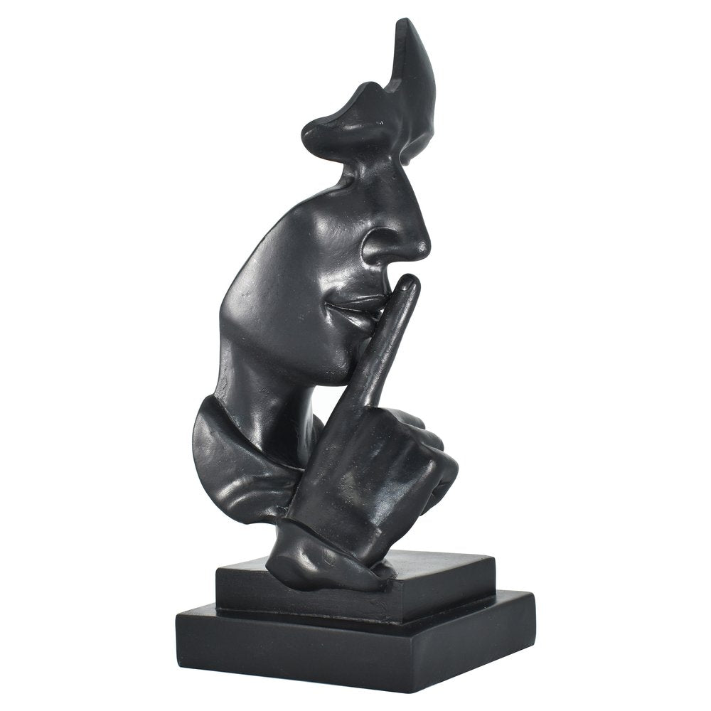 6" Black Resin Tabletop Sculpture