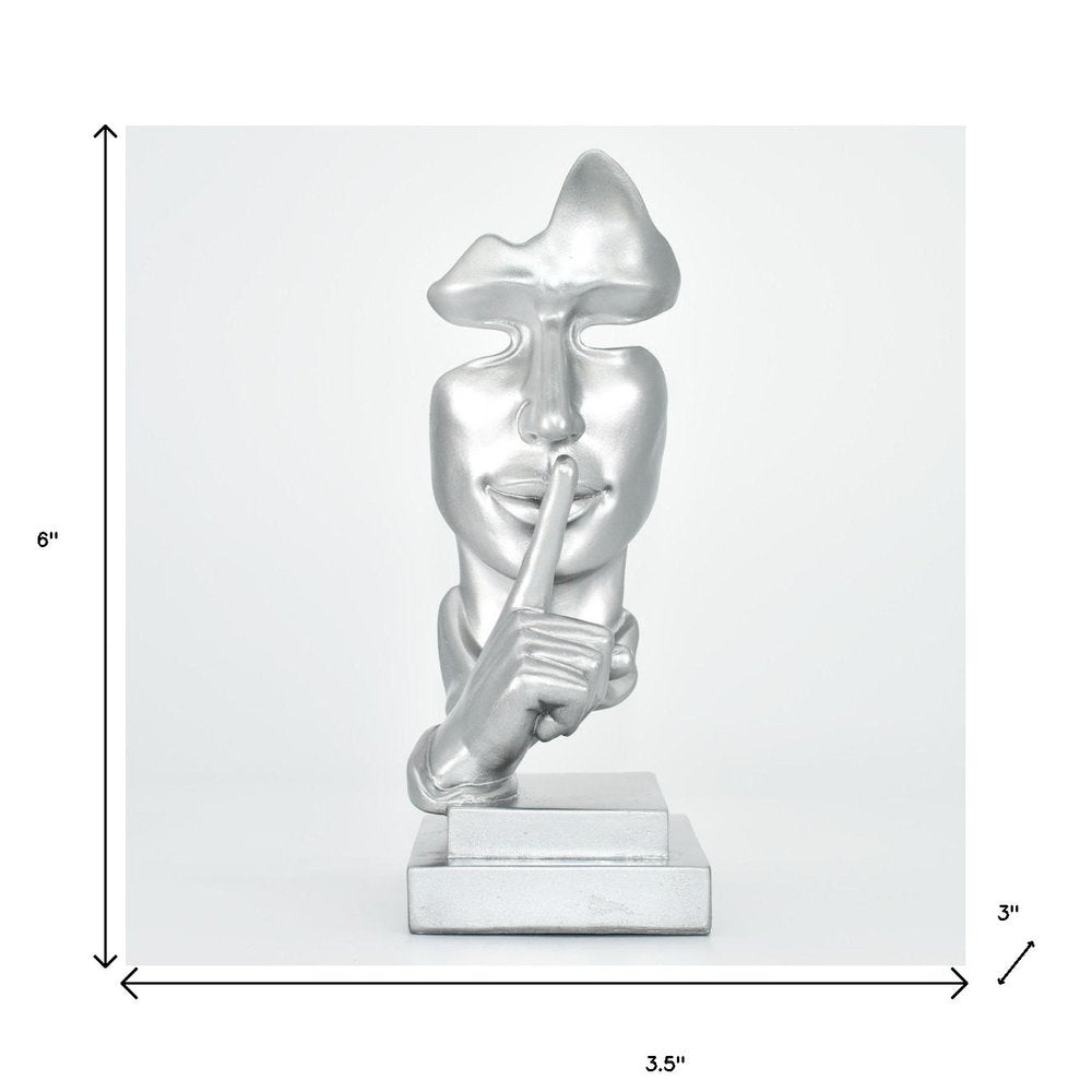 6" Silver Resin Tabletop Sculpture