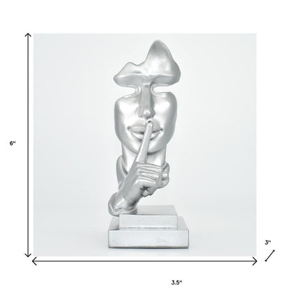 6" Silver Resin Tabletop Sculpture