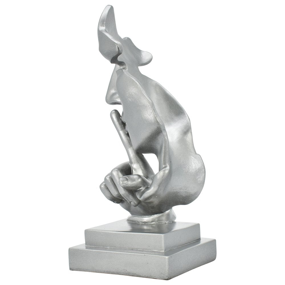 6" Silver Resin Tabletop Sculpture