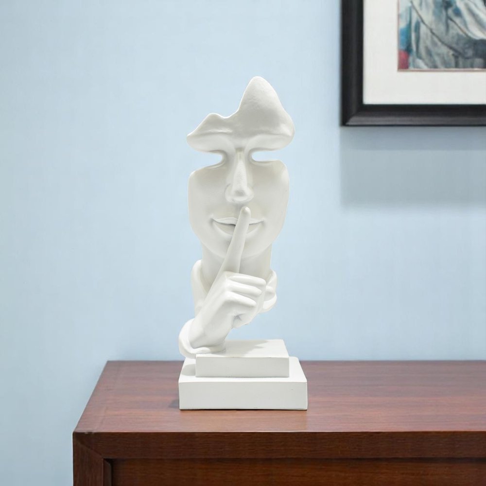 5" White Resin Tabletop Sculpture