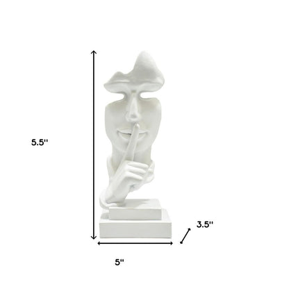 5" White Resin Tabletop Sculpture