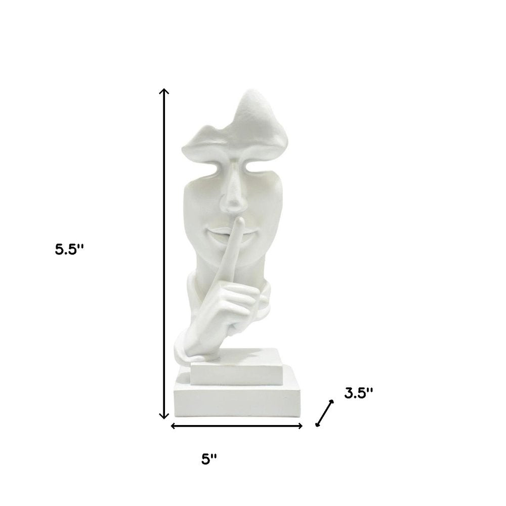 5" White Resin Tabletop Sculpture