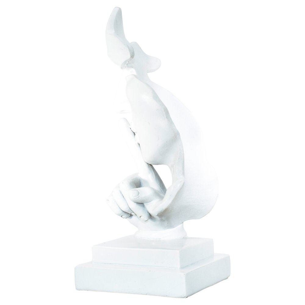 5" White Resin Tabletop Sculpture