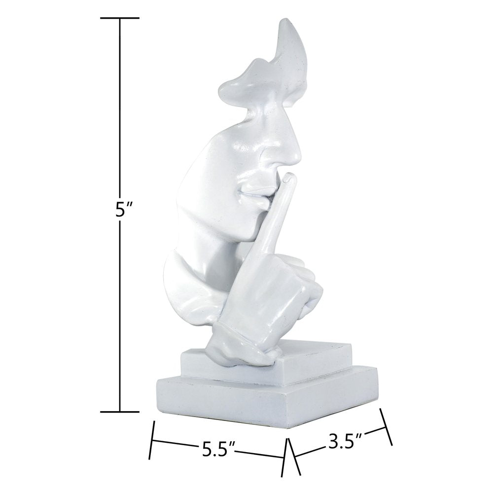 5" White Resin Tabletop Sculpture