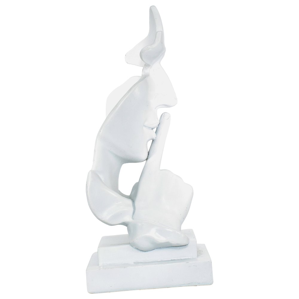 5" White Resin Tabletop Sculpture