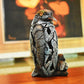 Set of Eight Brown White And Black Resin Wilderness Tabletop Sculpture
